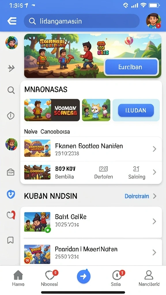 Tampilan utama aplikasi AAKASINO yang menarik.