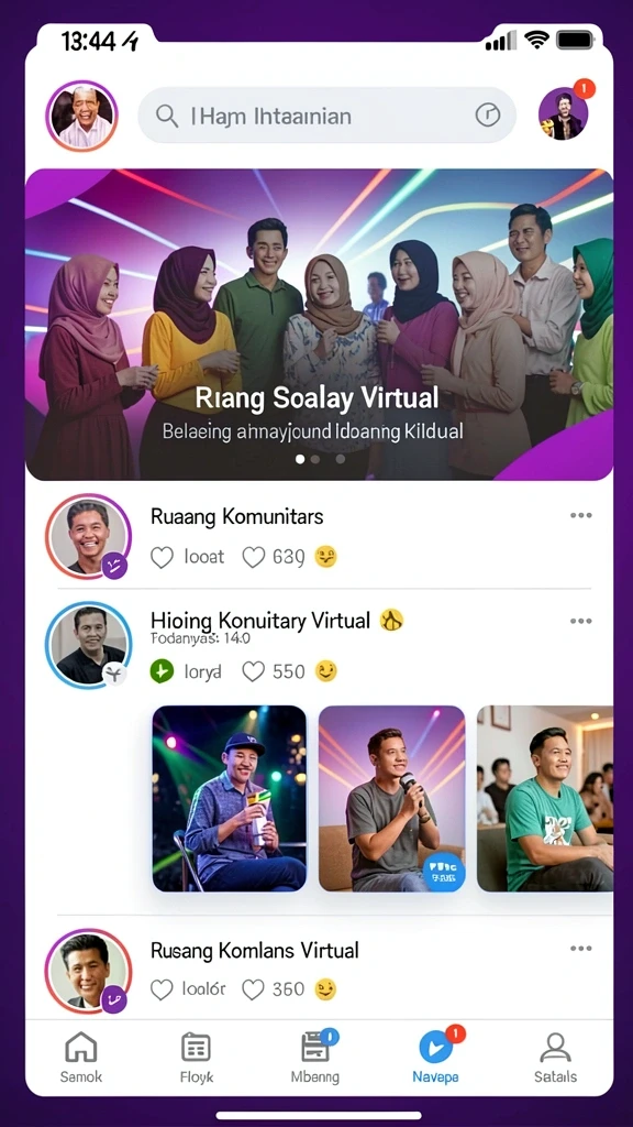 Tampilan utama dengan pola batik yang indah.