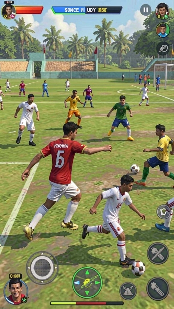 Visual grafis yang memukau dan penuh warna.