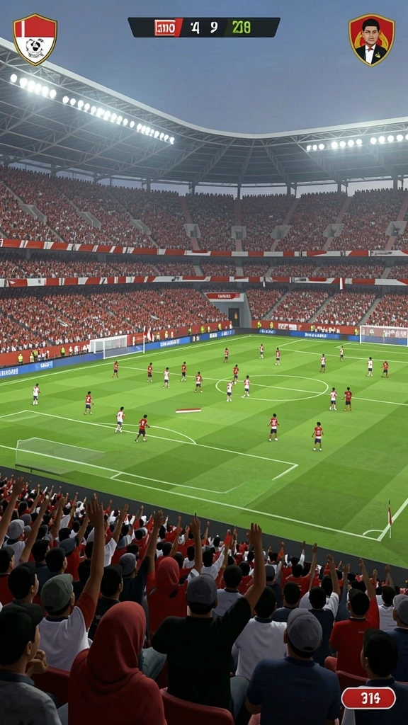 Screenshot memperlihatkan gameplay saat menang besar.